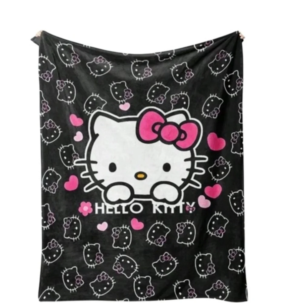 Hello Kitty Black and Pink Blanket